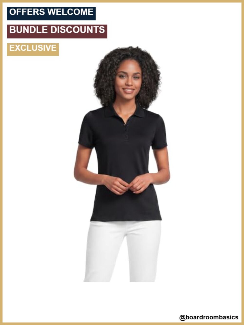 Women's Supima Cotton Polo Shirt Short Sleeve V-Neck Classic Fit